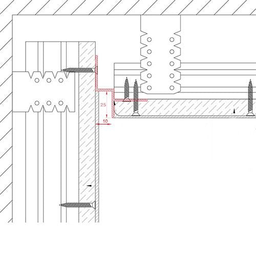 Profil de Aluminiu pentru Tavan cu Efect Shadow Gap (10x25)