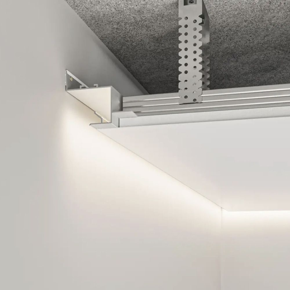 Profile de aluminiu pentru efect shadow gap cu LED în design interior si arhitectura pentru tavan.